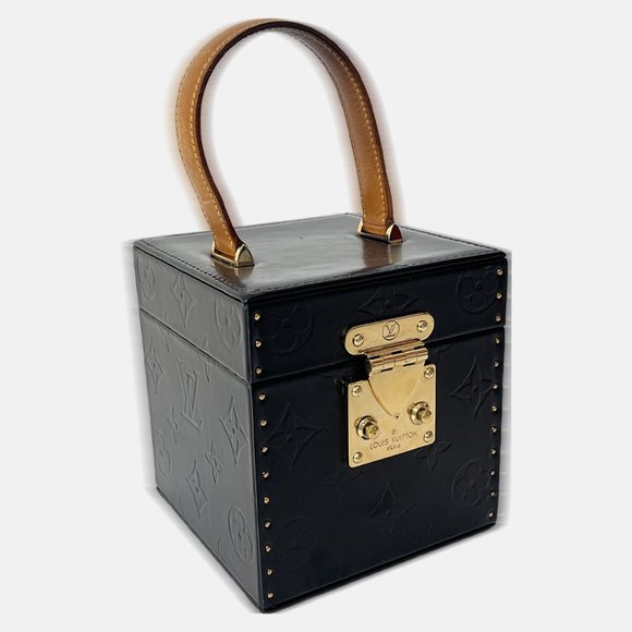 LOUIS VUITTON VINTAGE BLEECKER BLACK MONOGRAM PRINT TOP HANDLE MAKEUP BAG - Picture 1 of 5